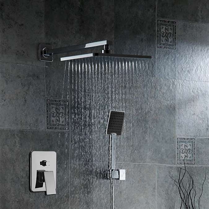 Rome Chrome Finish Rainfall Showerhead with Handheld Shower