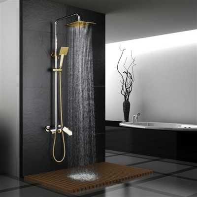 Versailles Luxurious Exposed Gold and Chrome Bathroom Shower Set