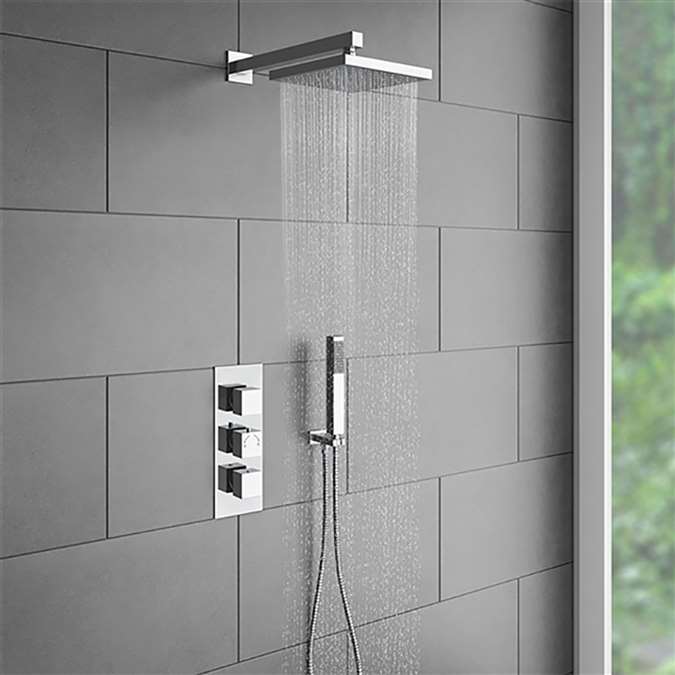 Le Havre Thermostatic Triple Handle Bathroom Shower Set