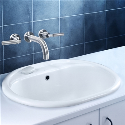 Naples Brushed Nickel Dual Handle Bathroom Sink Faucet