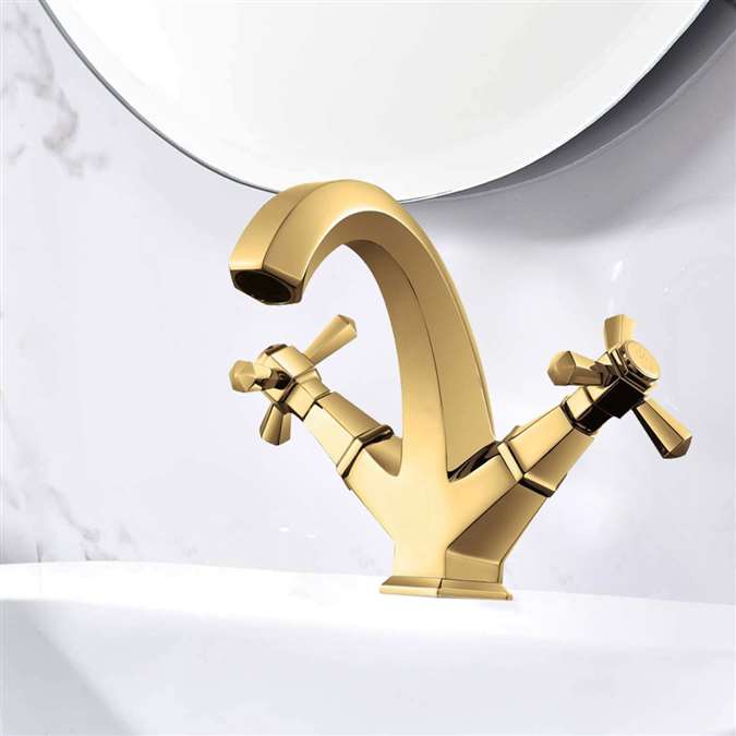 Nîmes Gold Finish Dual Handle Lavatory Sink Faucet