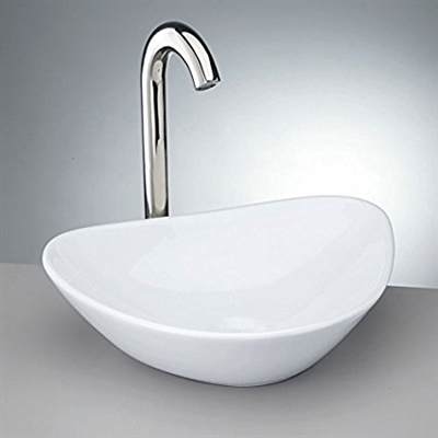 Lyon White Porcelain Bathroom Vessel Sink