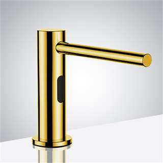 Lenox Hotel Commercial Deck Mount Motion Sensor Soap Dispenser In Shiny Gold Finish