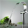 BathSelect Freestanding Waterfall Style Faucet With Curved Spout And Water Mixer In Chrome Finish