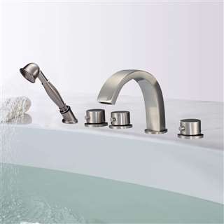 Lyon Triple Handle Solid Brass Bathtub Faucet