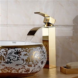 Orlando Hostelry Waterfall Gold Sink Faucet Mixer