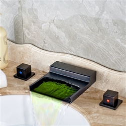 Ottawa Hotel Waterfall LED Bathroom Sink Faucet Square