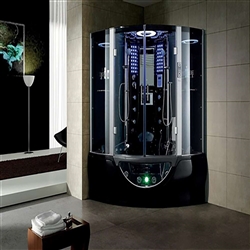 Seville Black Steam Sauna With Jetted Jacuzzi Whirlpool Massage
