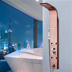 BathSelect Rose Gold Multi Function Shower Panel Stainless Steel