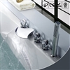 BathSelect Chrome LED Bathtub Faucet Triple Handle with Hand Shower
