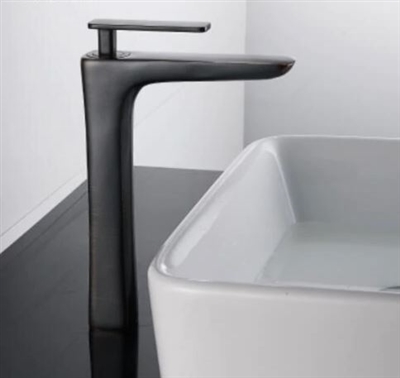 BathSelect Sleek Design Black Long Deck Faucet