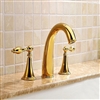 BathSelect Curved Stylish Sleek Gold Deck Mount Bathtub Faucet