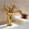 BathSelect Stylish Dual Handle Gold Short Bathroom Sink Faucet