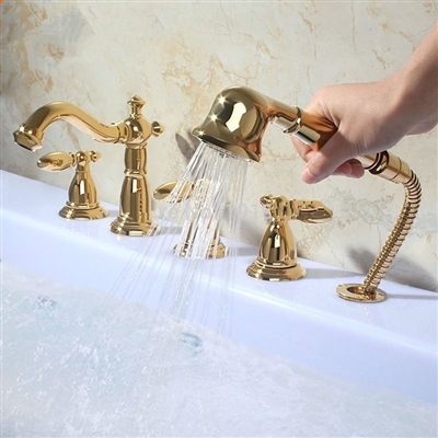 BathSelect Golden Roman Bathtub Faucet 5 Pieces