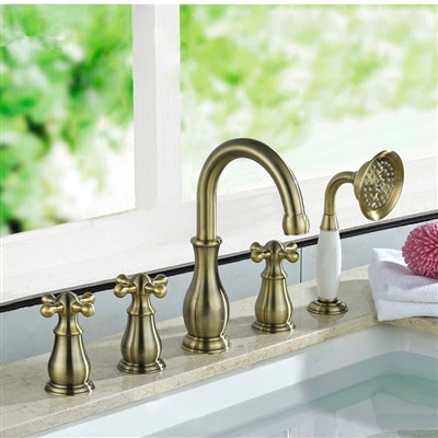 BathSelect Golden Roman Bathtub Faucet 5 Pieces