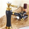 BathSelect Queen Golden Crown Black Deck Mount Faucet