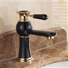 BathSelect King Gold Crown Black Deck Mount Sink Faucet