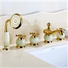BathSelect Beautiful Classic Surface Mount Gold Bathtub Faucet With Hand Held Shower