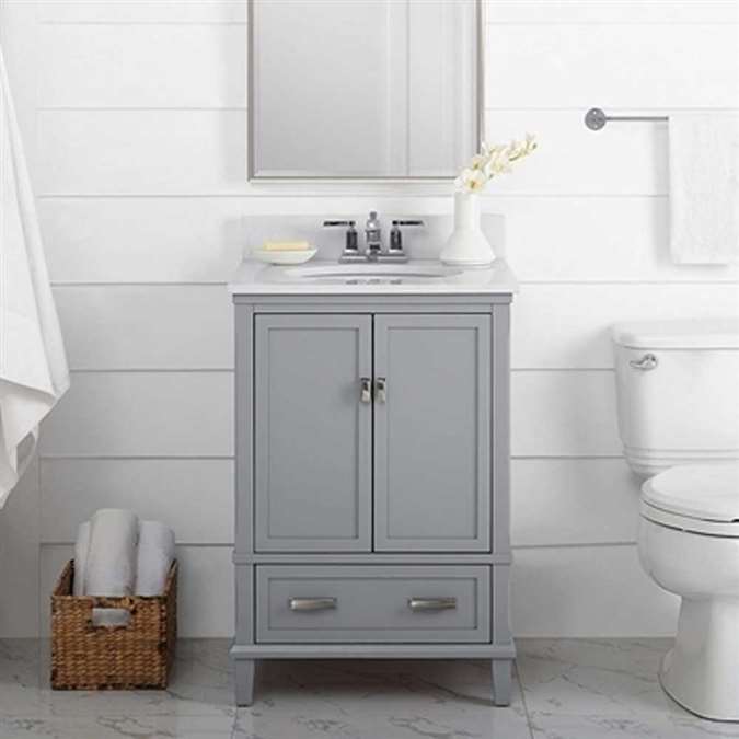 Hotel BathSelect Elegant Gray 24" Bathroom Vanity