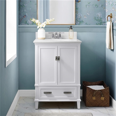 BathSelect Elegant White 24" Bathroom Vanity