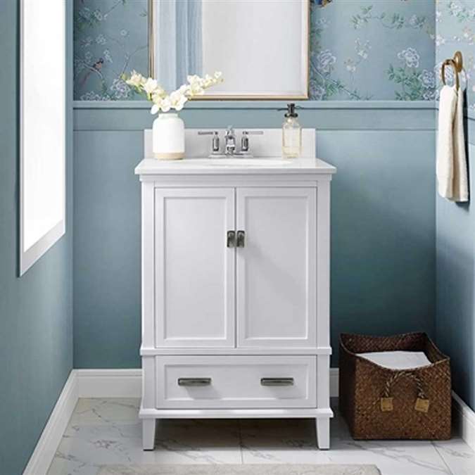 Elegant White 24-Inch Bathroom Vanity for Modern Bathrooms