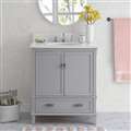 Elegant 30-Inch Gray Vanity with Storage and Sink