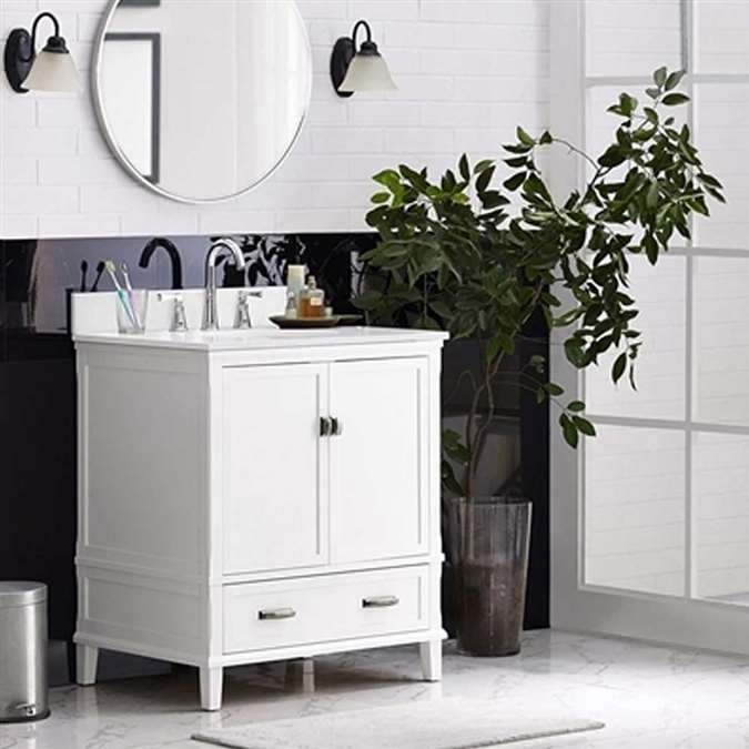 Hotel BathSelect Elegant White 30" Bathroom Vanity