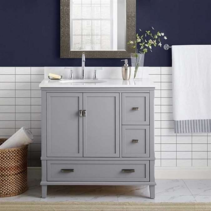 Hotel BathSelect Elegant Gray 36" Bathroom Vanity