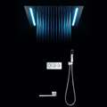 BathSelect Luxury Cool Rain Shower Head Chrome with Remote Control LED Automatic Color Switching Shower Set