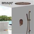 Bravat Shower Set with Rainfall Shower Head and Slide Bar Hand Shower