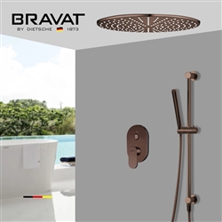 Bravat Hotel Shower Set with Rainfall Shower Head and Slide Bar Hand Shower