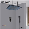 Bravat Hotel LED Ceiling Mount Rainfall Shower Set With Hand Shower