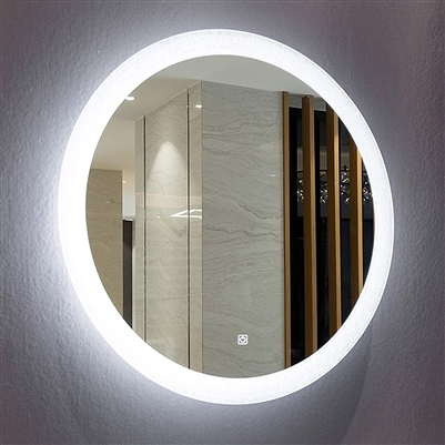 BathSelect Classy Silver With White LED Back Light Wall Mirror & Round Shape Strip
