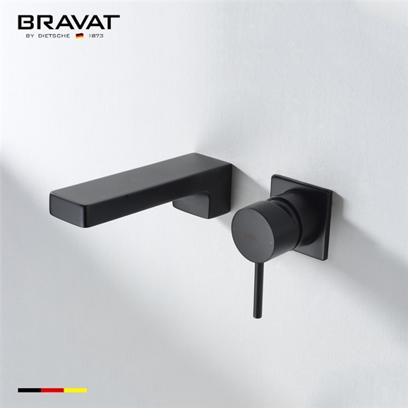 Bravat Hotel Black Ceramic Valve Heater Wall Mount Faucet