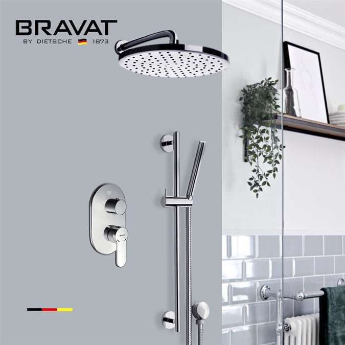 Bravat Wall Mount Bathtub And Shower Faucet With Two Way Valve