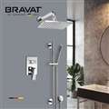 Bravat Wall Mount Bathtub And Shower Faucet With Two Way Valve