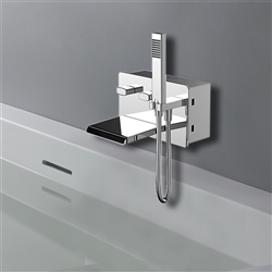 Bravat Chrome Finish Wall Mount Faucet With Hand Held Shower