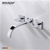 Bravat Wall Mount Chrome Faucet With Dual Handle