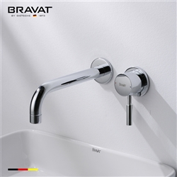 Bravat Chrome Finish Wall Mount Faucet With Single Handle