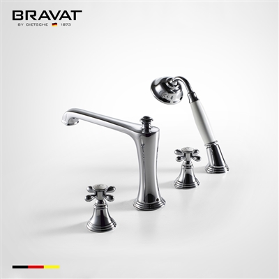 Bravat Bathtub Faucet With Handheld Shower In Chrome