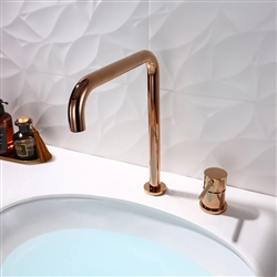 Deck Mount Single Handle Faucet In Rose Gold Finish