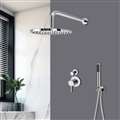 Bravat Wall Mount Thermostatic Bathroom Rainfall Shower Mixer in Brass Chrome Finish