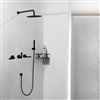 Seattle Contemporary Wall Mount Hot and Cold Bathroom Shower Set in Matte Black Finish
