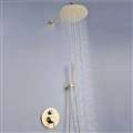 Seirra Hotel Brushed Gold Rainfall Shower Set With Tub Spout And Hand Shower