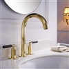 Crimea Dual Handle Deck Mount Sink Faucet In Shiny Gold Finish