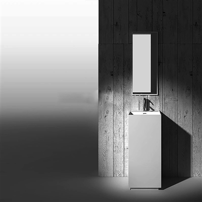 Bari Cuboid Pedestal Freestanding Vanity Sink