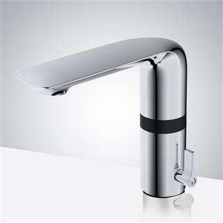 Lille Deck Mount Bathroom Sensor Faucet With Hot And Cold Water Mixer In Chrome Finish