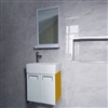 Romania Contemporary Wall Mount Bathroom Vanity Cupboard In Yellow Color With Ceramic Sink