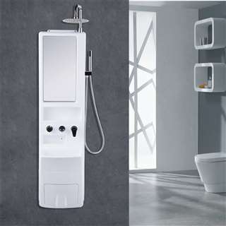 Penne Shower Panel System With Rainfall Shower Head And Mirror