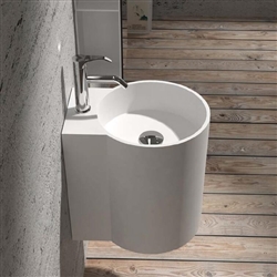 Rochester Round Shaped Ceramic Sink With Attached Chrome Faucet